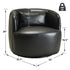 Ashlie Leather Swivel Barrel Chair - Black Accent Swivel Chair | Swivel Chairs for Living Rooms | Kinwell Furniture | Top Swivel Chairs